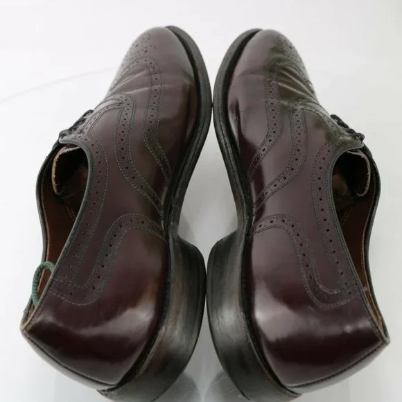 Allen Edmonds Townley Wingtip Oxford Size 10.5 D Burgundy Leather Dress Shoe - Picture 8 of 12